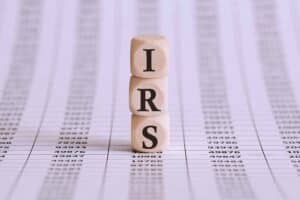 irs word wooden cubes chart background